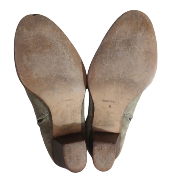 Madewell Billie Suede Zip Up Ankle Boots Khaki Green Booties Women's size 8 - Picture 7 of 12